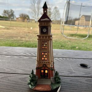 O'Well 2004 Heartland Valley Village Lighted Clock‎ Tower Christmas Decor 11"